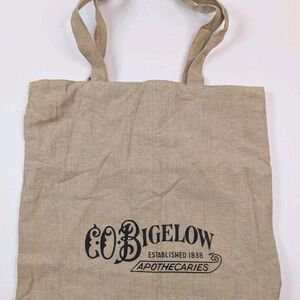 C.O. Bigelow Apothecaries Canvas Tote Bag Beige Logo Reusable Shopping Bag Purse